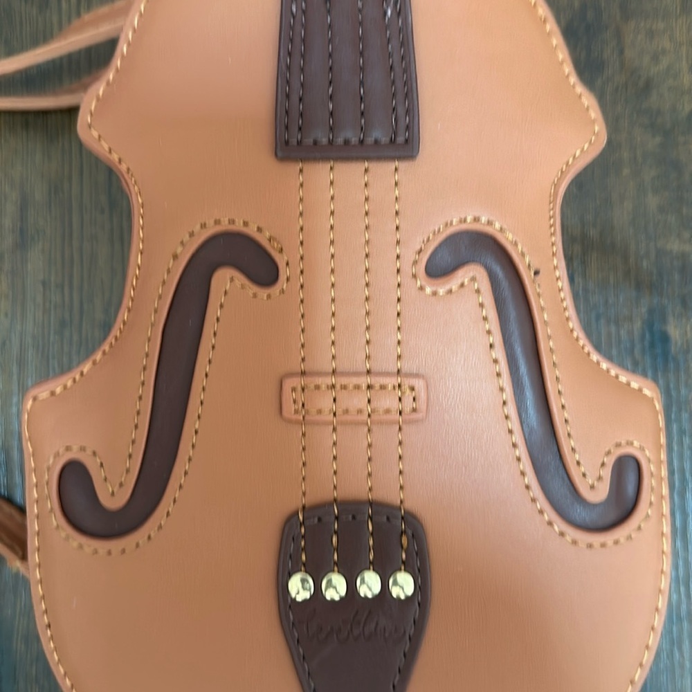 Violin Brown Shaped Bag Crossbody or Messenger Bag Sling Bag with Dust bag NWOT - Picture 5 of 16